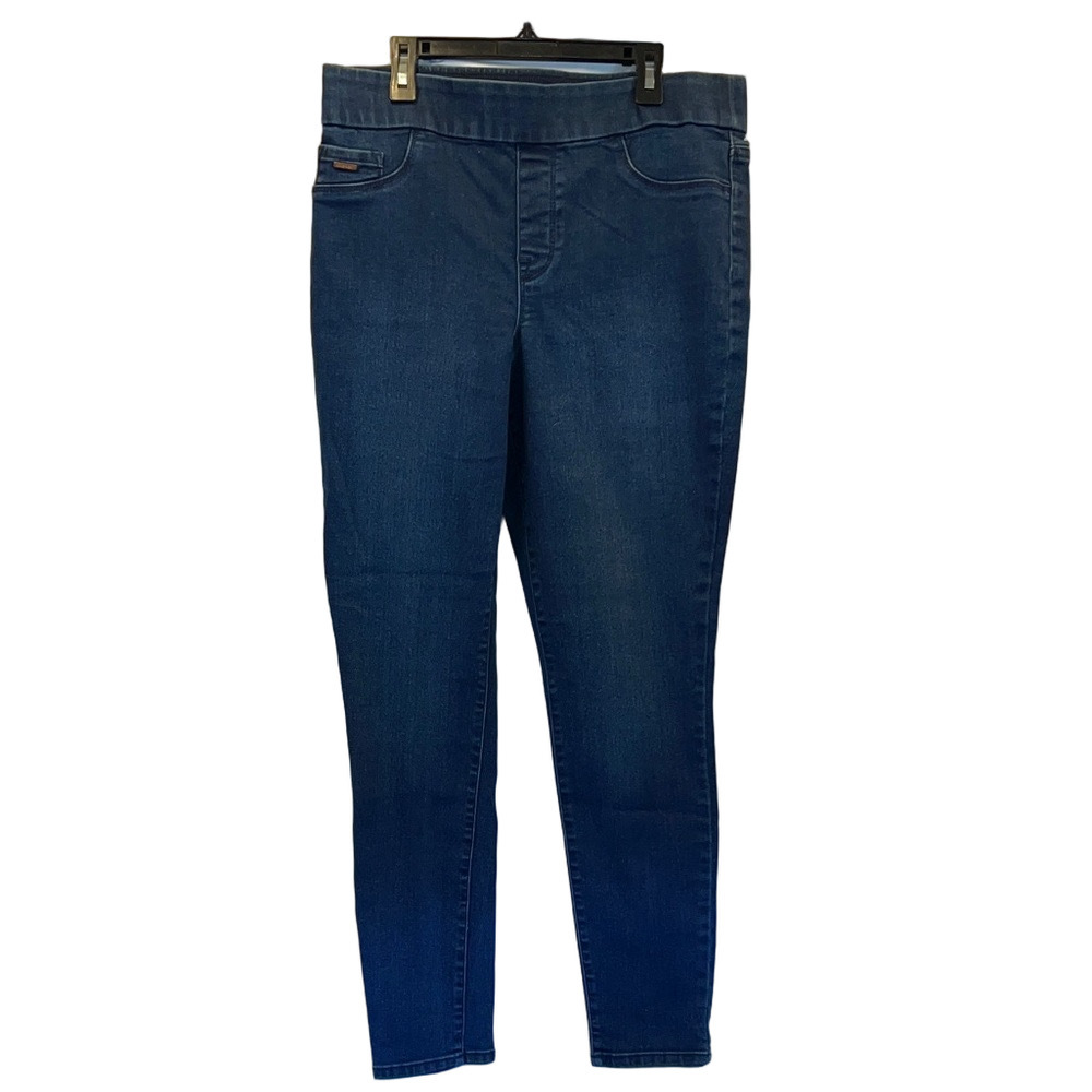 Nine West Dark Indigo High-Rise Jeggings, Pull on Skinny